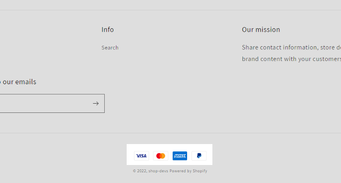 Shopify Zahlungsarticons ändern