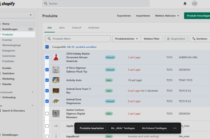 Shopify – Massenbearbeitung von Produktempfehlungen und Produkt-Boosts
