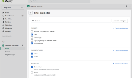Kategorie Filter in Shopify konfigurieren