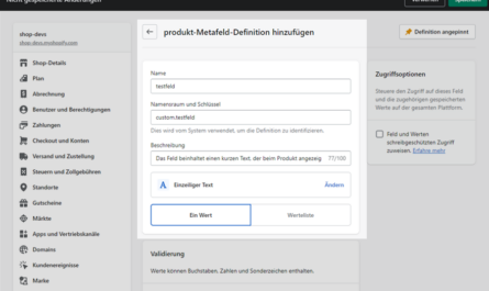 Shopify Meta-Textfeld-erstellen