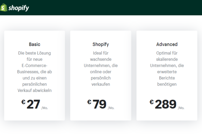 Welcher Shopify Plan – Das richtige Paket auswählen
