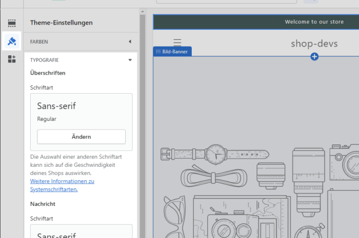 Schriftart in Shopify Theme ändern