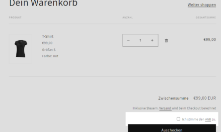 Checkbox in Shopify Warenkorbseite