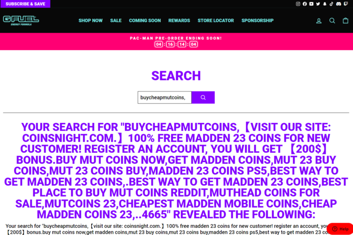 Shopify Spam-Attacke über Shop-Suche