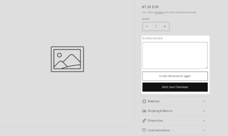 Shopify Freitextfeld-Feld