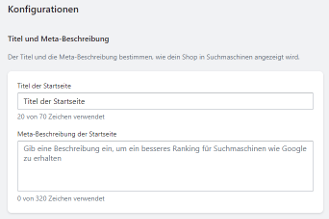 Shopify - Meta-Titel und Meta-Beschreibung anpassen