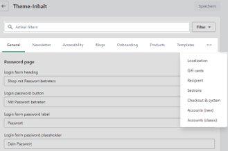 Shopify- Sprachtexte anpassen