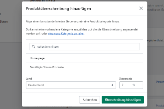 Shopify - Ermäßigte Steuer einrichten