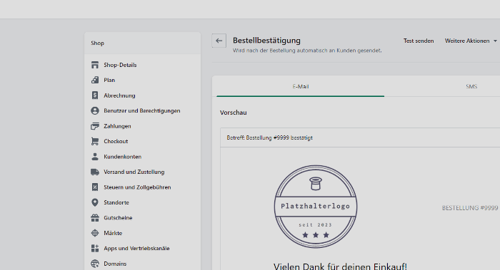 E-Mail Signatur in Shopify E-Mail hinzufügen