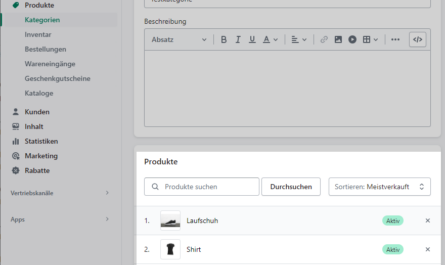 Manuelle Collections / Kategorien