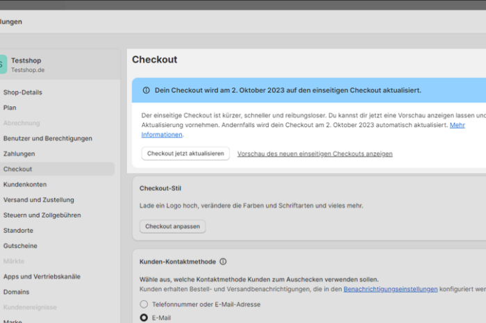 Shopify: Wichtige Änderungen an deinem Checkout