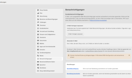 Einstellungen -> Benachrichtungen