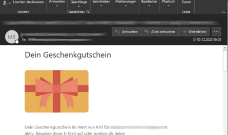 Gechenkgutschein E-Mail an Kunde