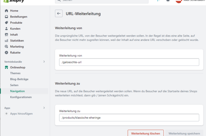 301 Redirects mit Shopify – URL Umleitungen einrichten